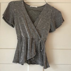 black and white striped tie shirt